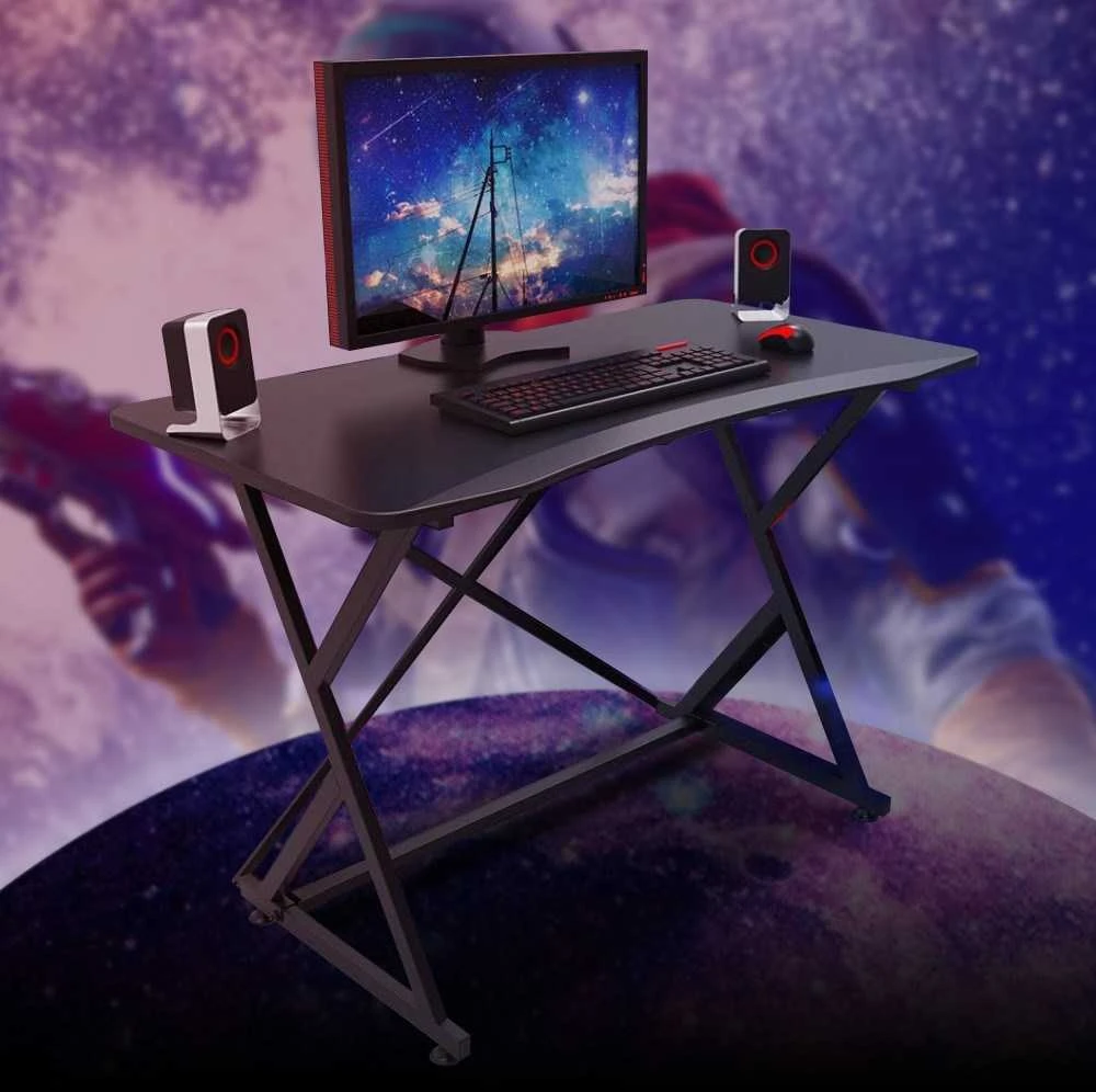 Žaidimų stalas Techly Gaming Desk for PC with Angular Ergonomic Edge, Juodas