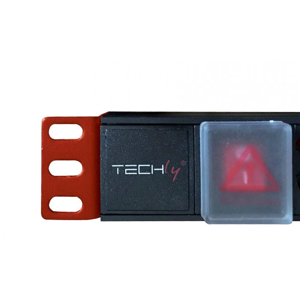 Techly I-CASE STRIP-81UD maitinimo paskirstymo įrenginys 1U Aliuminis, Juoda 8 AC išvestis(ys / čių)