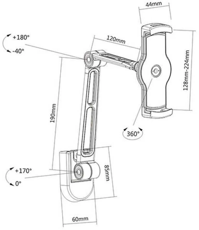 Techly ICA-TBL 2802 laikiklis Planšetė / UMPC Juoda