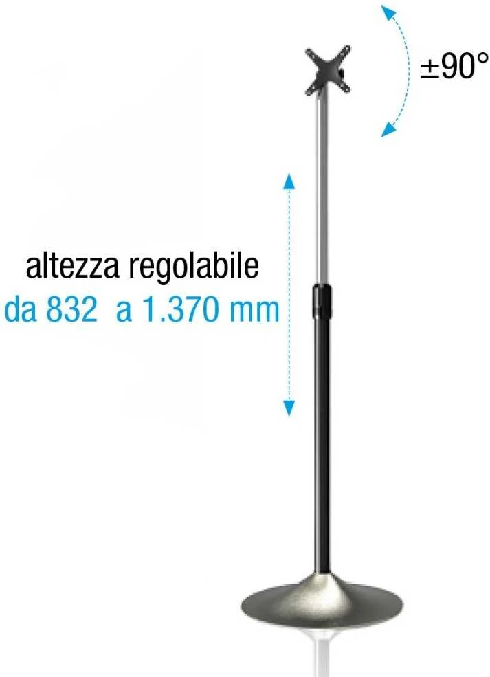 Techly ICA-TR10 reklaminio ekrano laikiklis 68,6 cm (27") Sidabras