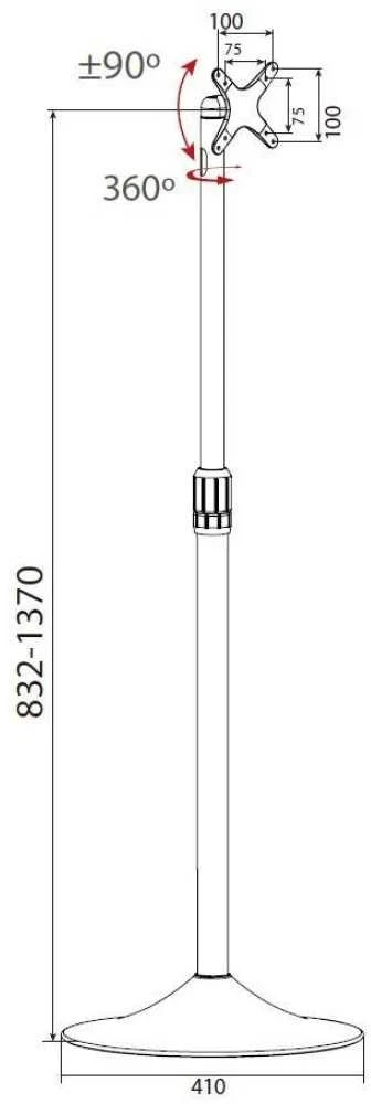 Techly ICA-TR10 reklaminio ekrano laikiklis 68,6 cm (27") Sidabras