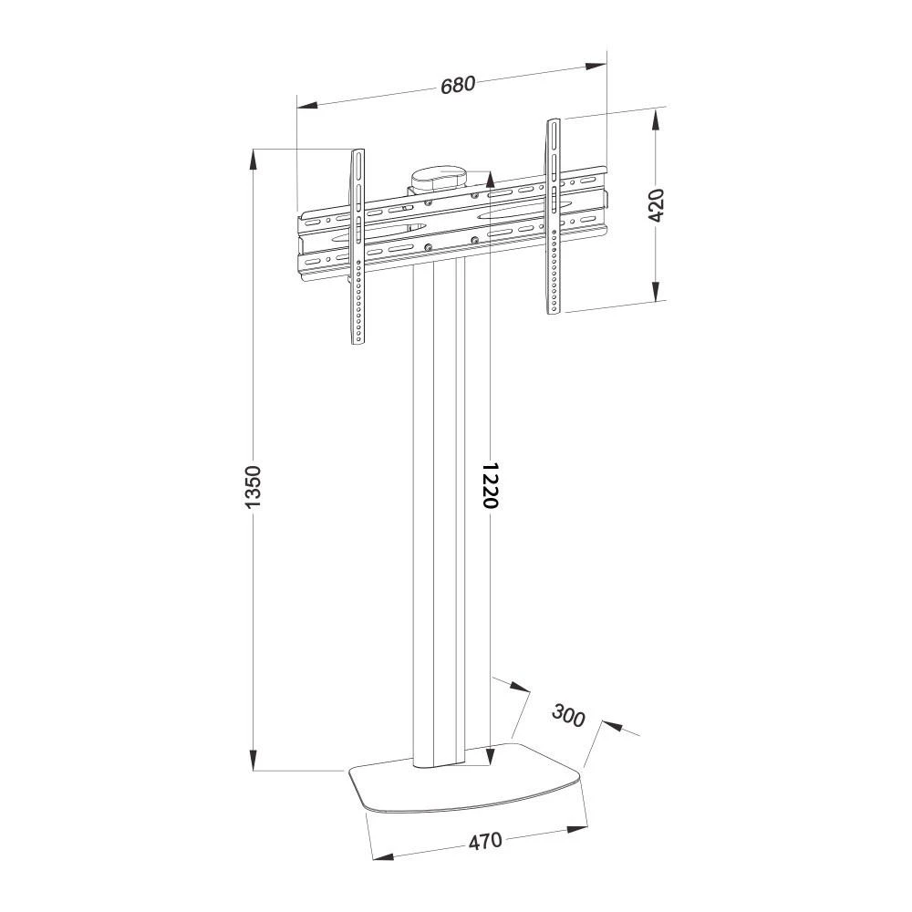 TECHLY 104462 Techly Floor stovas televizoriui LCD/LED/Plasma 32-55 40kg VESA reguliuojamas