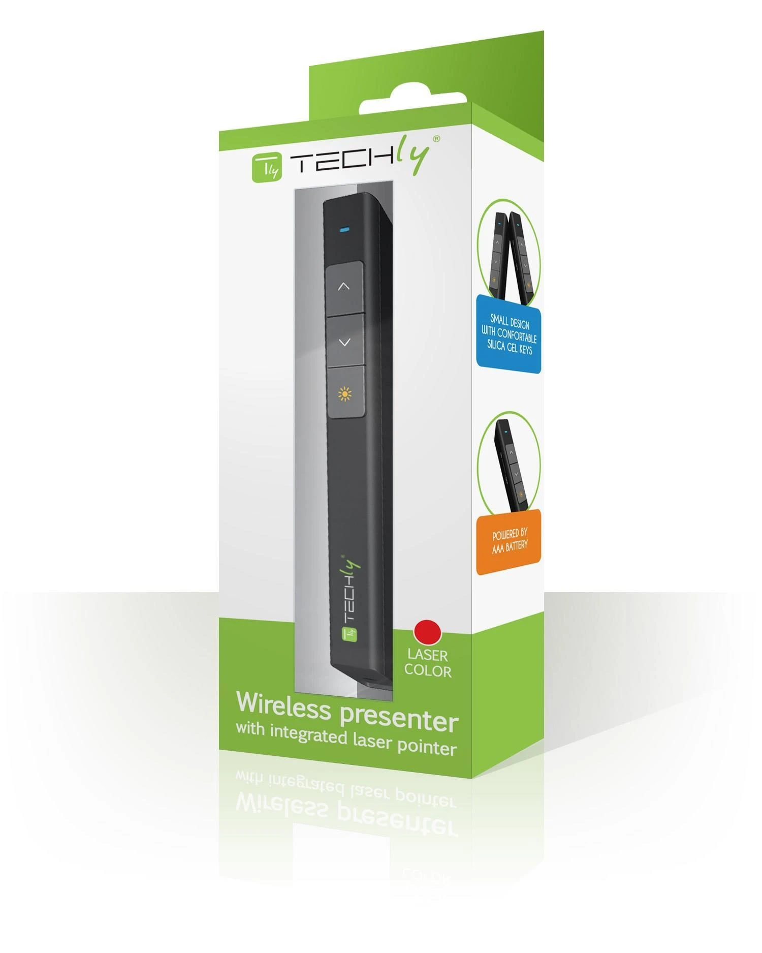Techly ITC-LASER26 belaidis valdymo pultas pristatymams RF Juoda