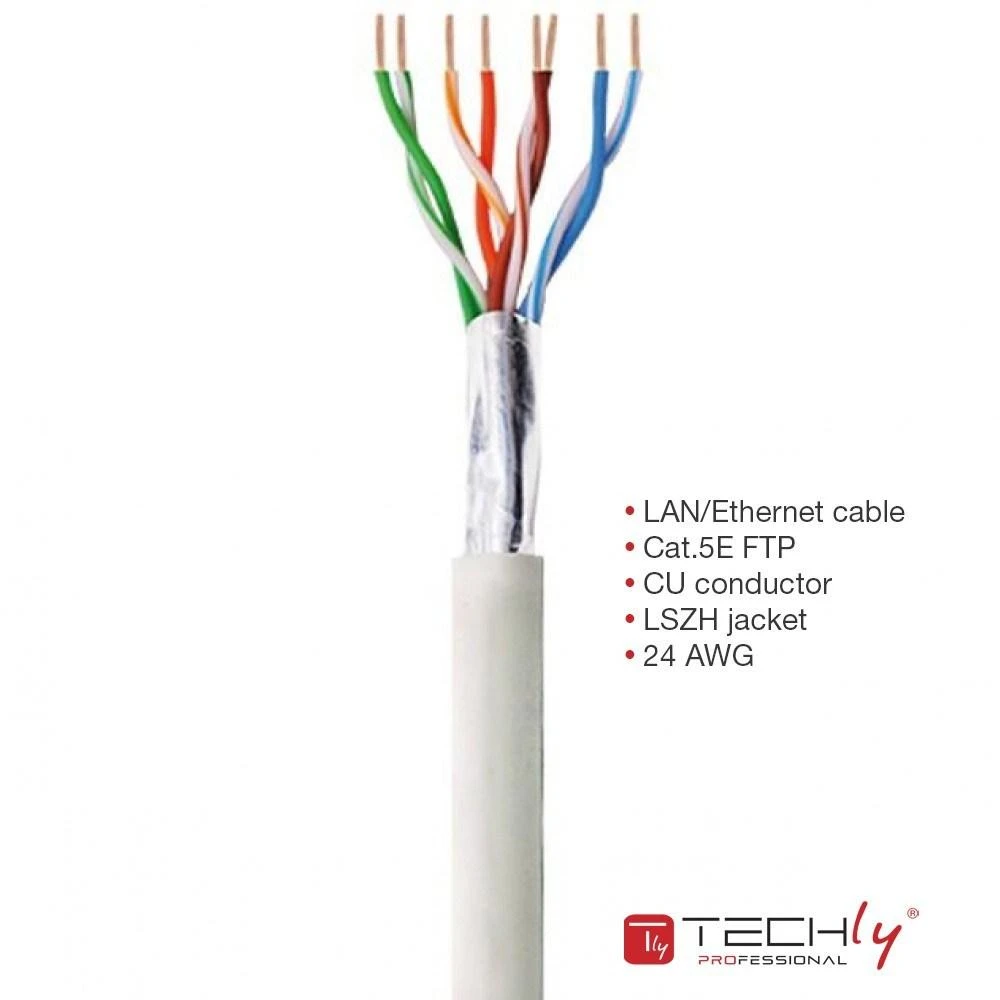 Techly Techniškai vytos poros kabelis cat5e f/utp laidas varinis lszh 3