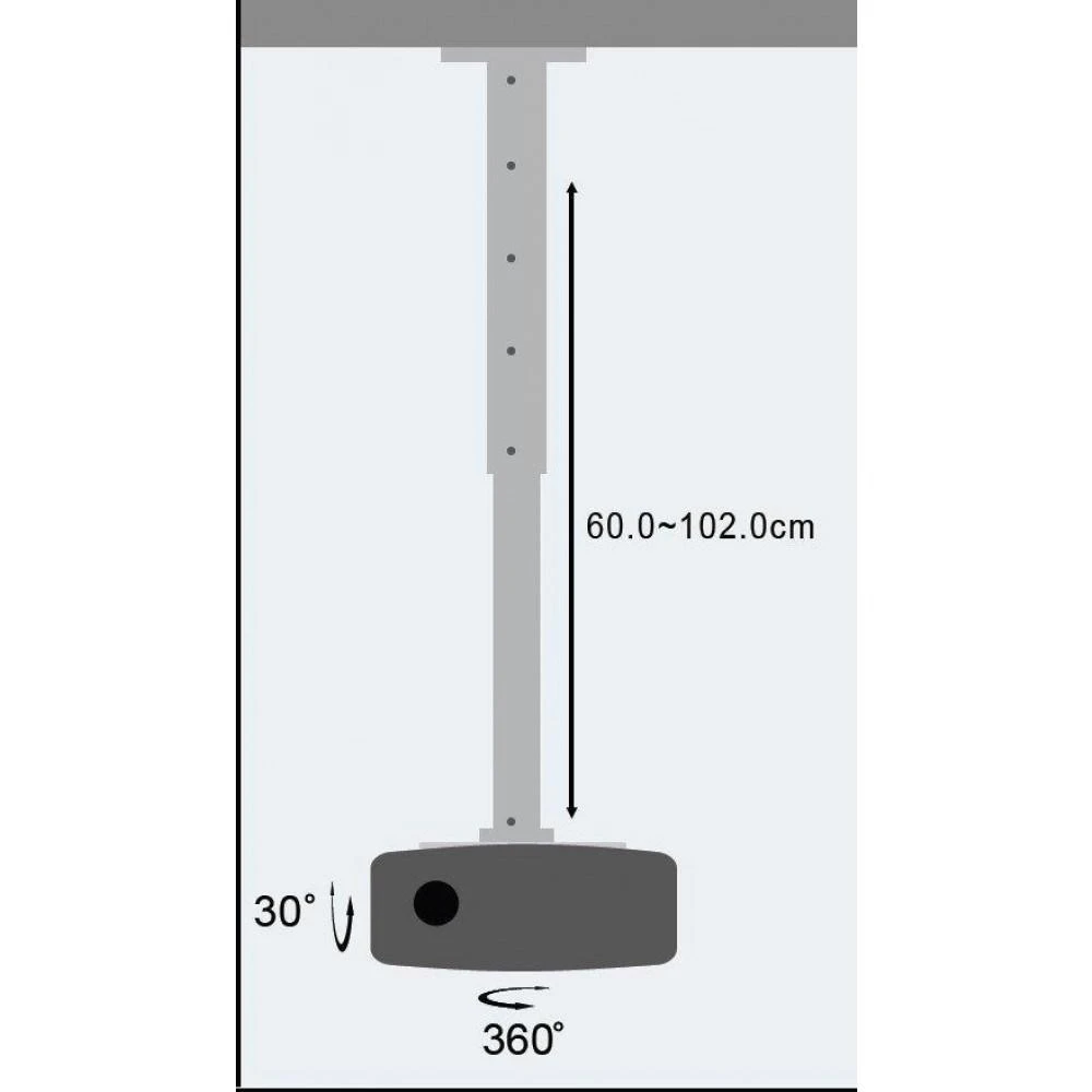Techly ICA-PM 102XL projektoriaus stovas Lubos Sidabras