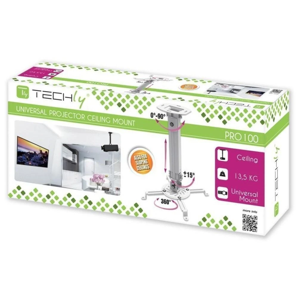 Techly ICA-PM 18S projektoriaus stovas Lubos Sidabras