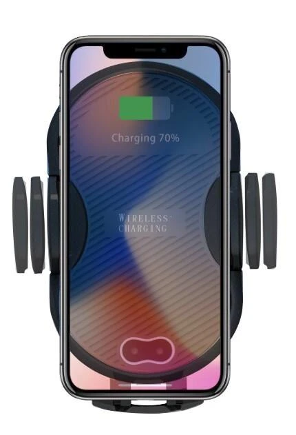 TECHLY 108781 Techly Automatinis automobilinis išmaniojo telefono laikiklis su belaidžiu indukciniu Qi įkrovikliu 10W
