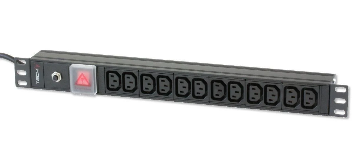 Techly Pro TECHLYPRO 023776 Rack 19 1U maitinimo juosta, skirta UPS 250V/16A 12x C13 lizdai C20 kištukas