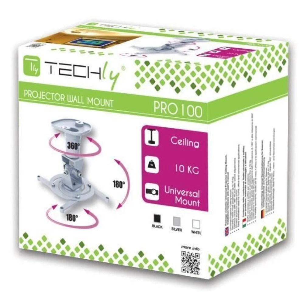 Techly ICA-PM 100WH projektoriaus stovas Lubos Balta