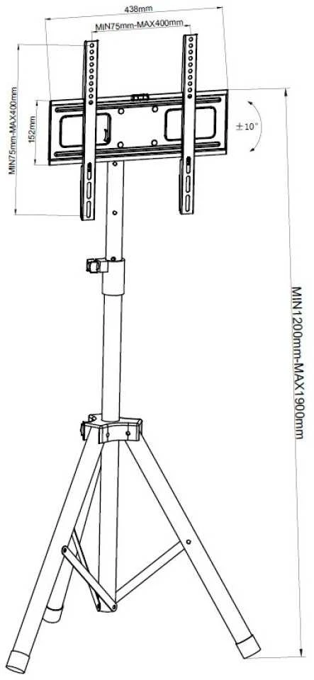 TECHLY 108002 Techly Fixed universalus trikojo laikiklis televizoriui LCD/LED/Plasma 17-60 35kg VESA tilt