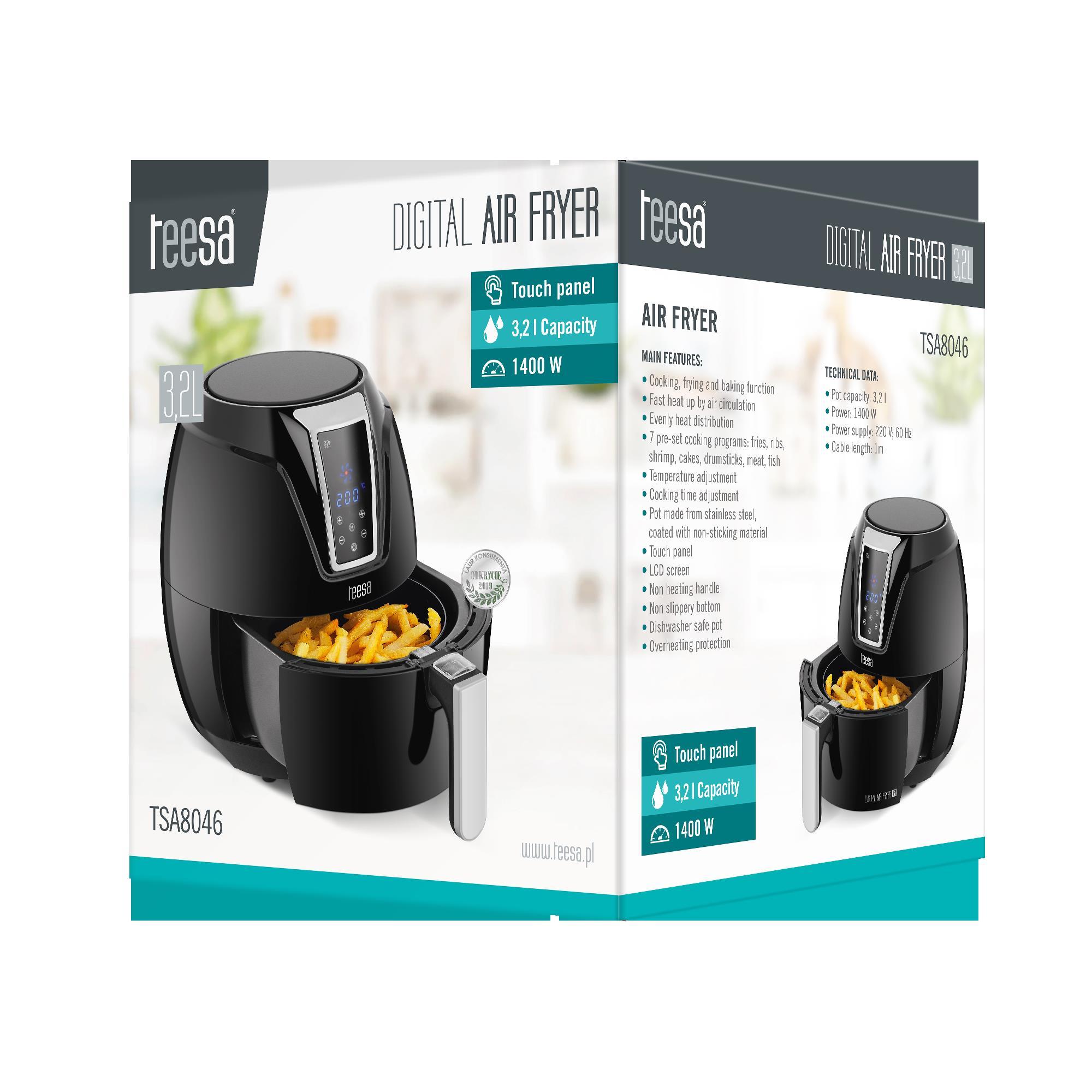 Oro gruzdintuvė TEESA DIGITAL AIR FRYER 3.2L