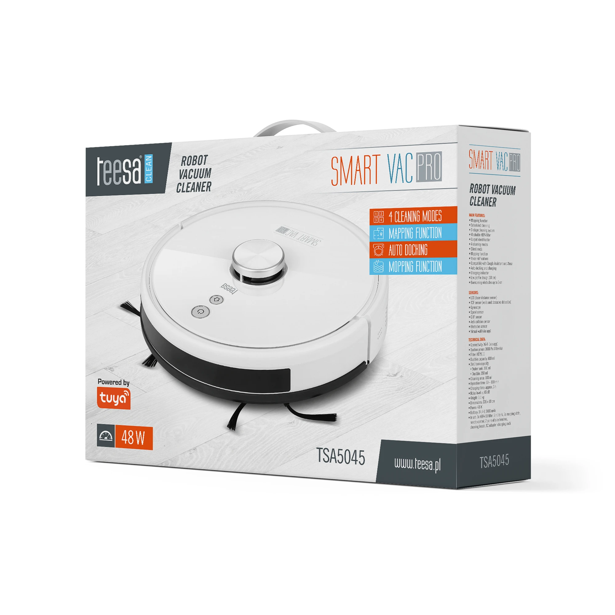 Dulkių siurblys - robotas Teesa Smart Vac Pro, Baltas
