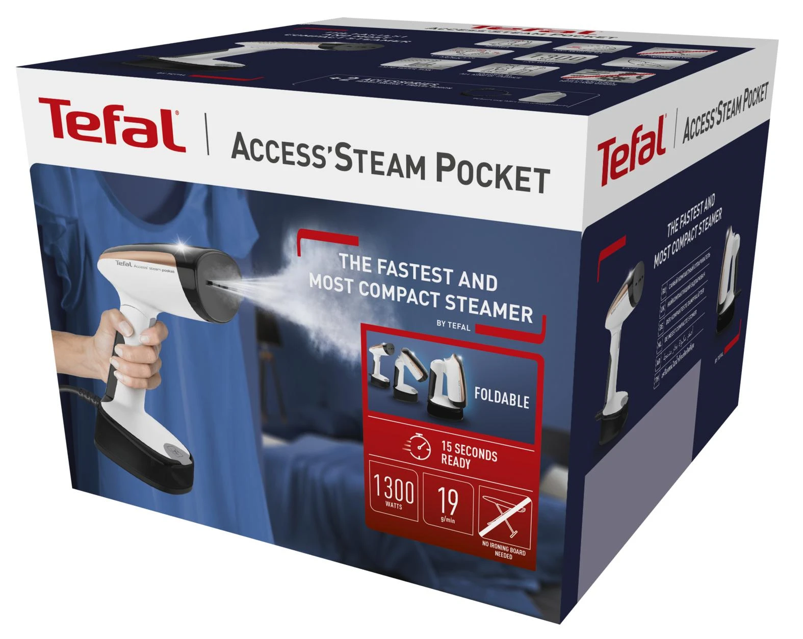 Tefal DT3030 Handheld garment garintuvas 120 L 1300 W Juodas, Rose auksinis, Baltas