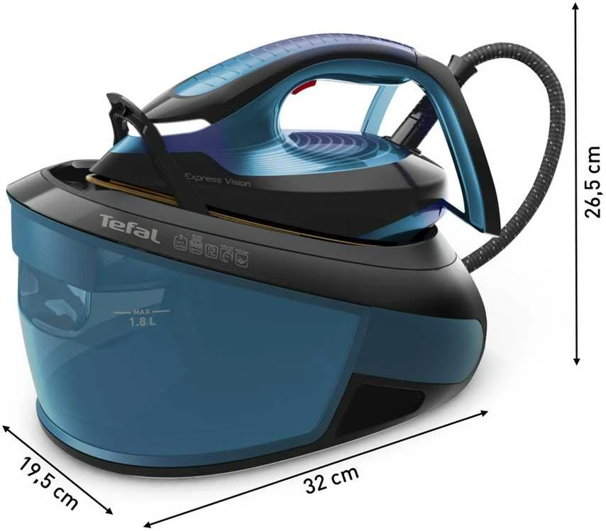 Lyginimo Tefal Express Vision SV8151E0 | 2800 W | 1.8 L | 7 bar | Mėlyna/Juoda