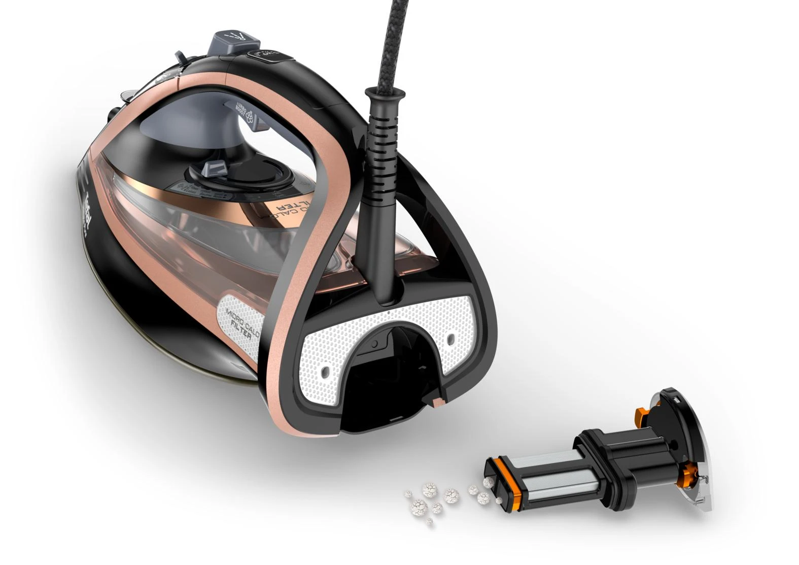 Garų lygintuvas Tefal Ultimate Pure FV9845E0 | 3200 W | Vandens talpa 350 ml | Juogas/rausvai auksinis