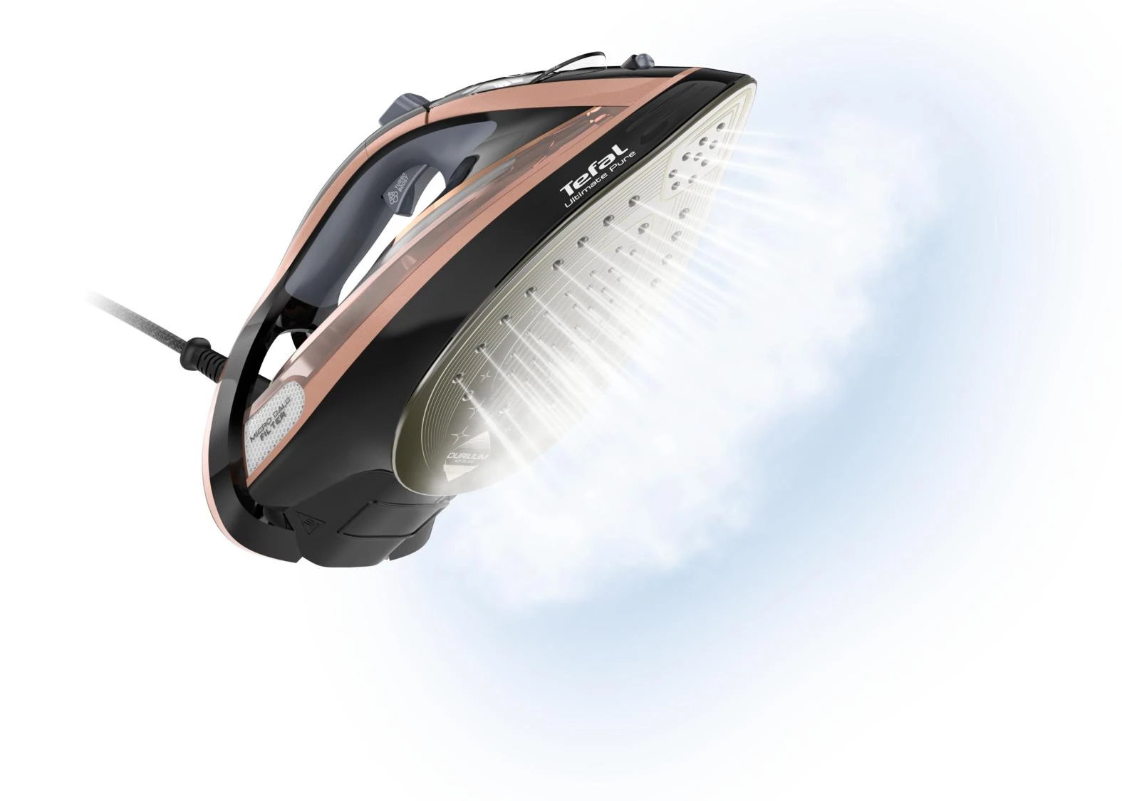 Garų lygintuvas Tefal Ultimate Pure FV9845E0 | 3200 W | Vandens talpa 350 ml | Juogas/rausvai auksinis