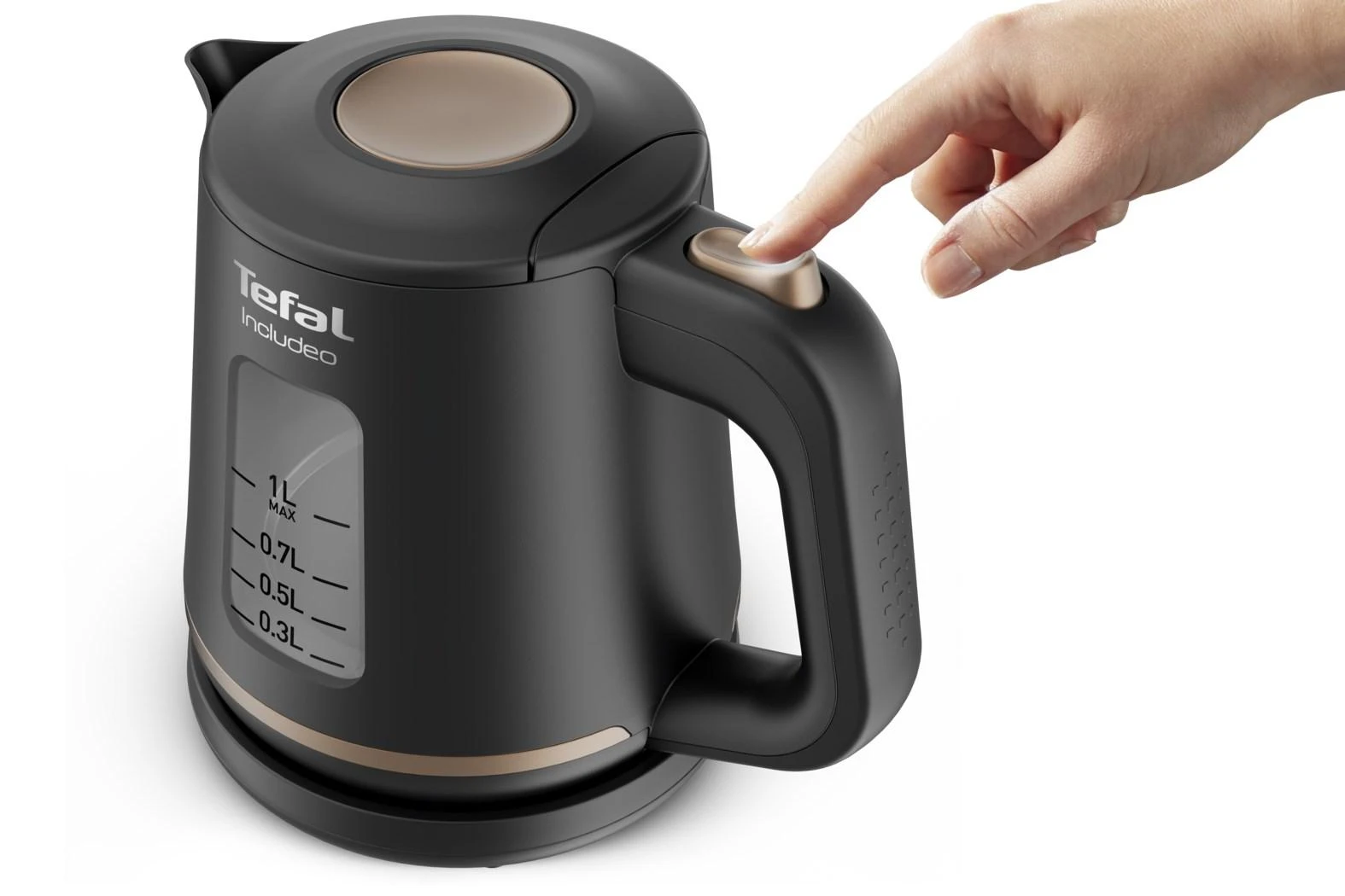 TEFAL | Virdulys | KI533811 | Electric | 2400 W | 1 L | Plastic | 360° rotational base | Juodas