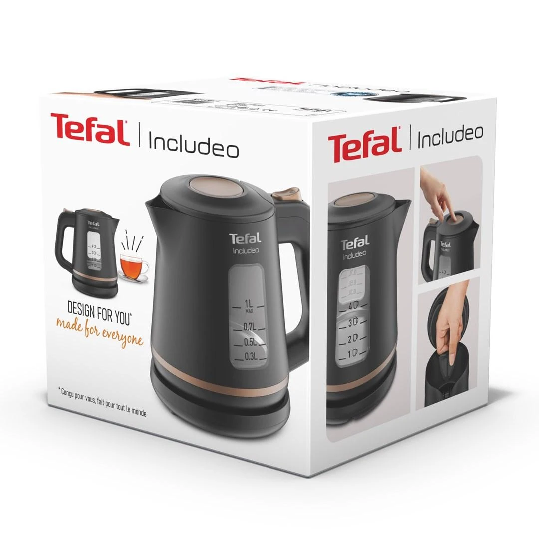 TEFAL | Virdulys | KI533811 | Electric | 2400 W | 1 L | Plastic | 360° rotational base | Juodas