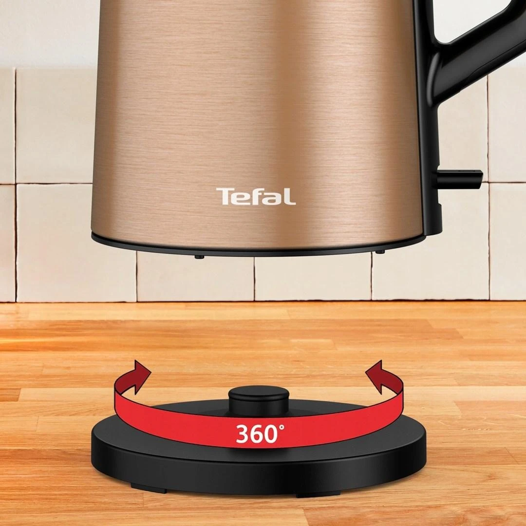 TEFAL | Virdulys | KI583C10 | Elektrinis | 2000 W | 1,5 l | Nerūdijantis plienas | 360° sukamasis pagrindas | Auksas