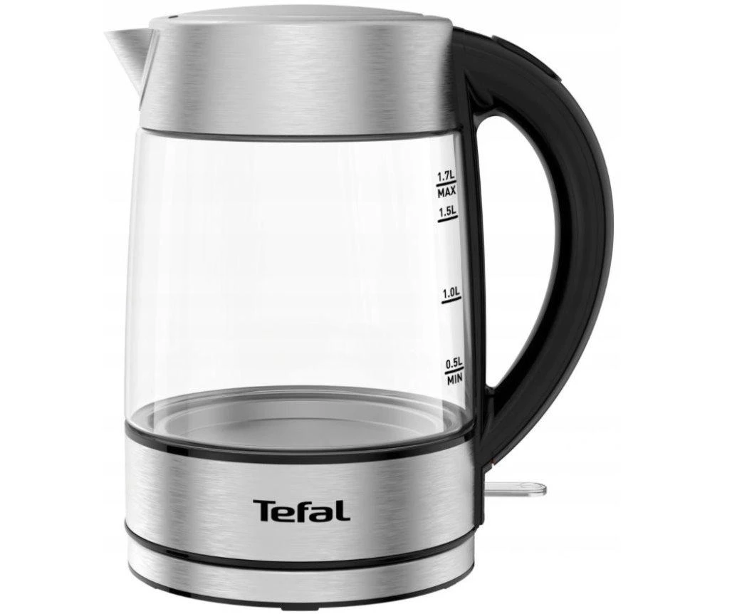 TEFAL | Virdulys | KI772D | Elektrinis | 2400 W | 1,7 l | Stiklas | 360° besisukantis pagrindas | Juodas/Nerūdijančio plieno