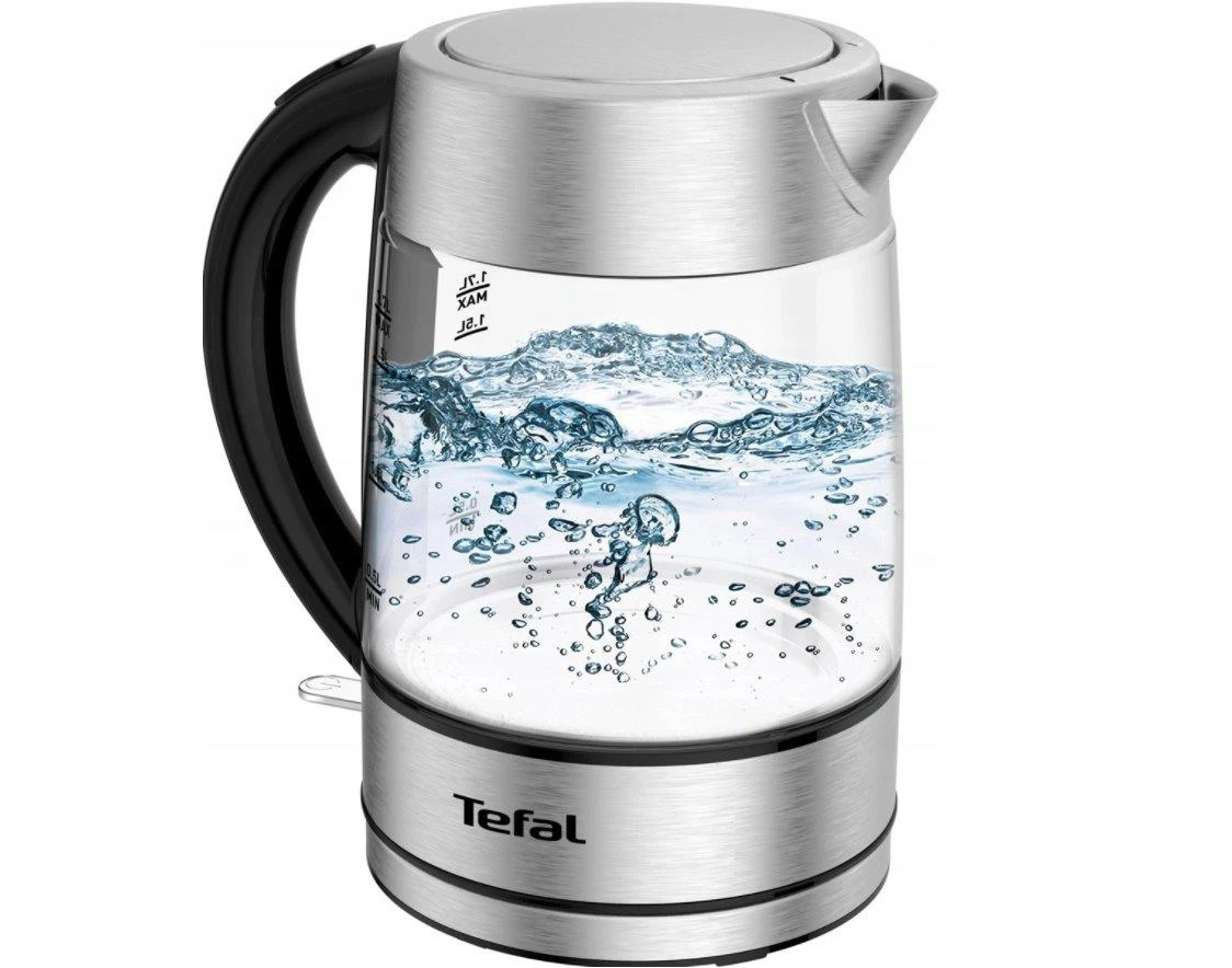 TEFAL | Virdulys | KI772D | Elektrinis | 2400 W | 1,7 l | Stiklas | 360° besisukantis pagrindas | Juodas/Nerūdijančio plieno