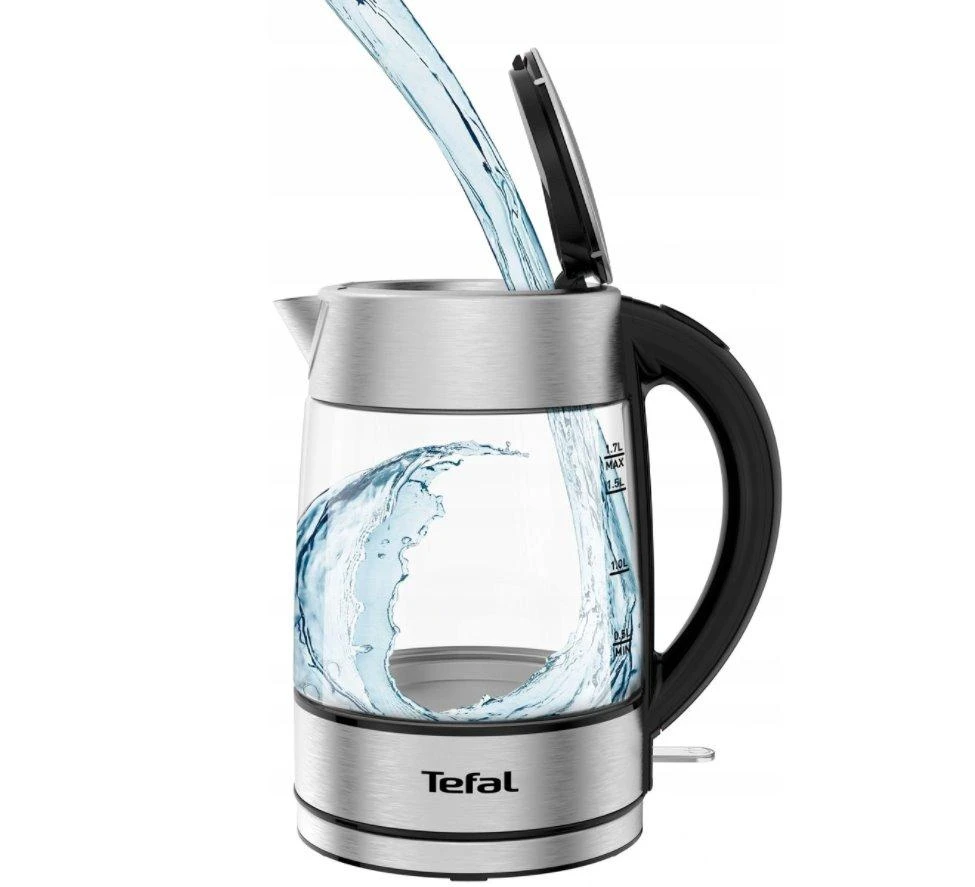 TEFAL | Virdulys | KI772D | Elektrinis | 2400 W | 1,7 l | Stiklas | 360° besisukantis pagrindas | Juodas/Nerūdijančio plieno