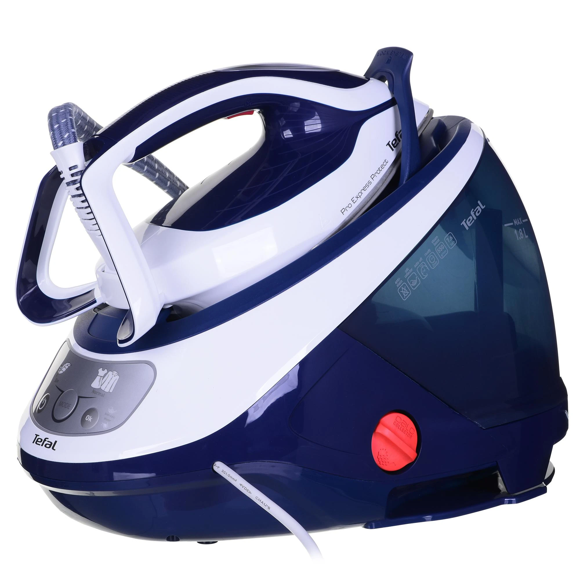 TEFAL | Garo generatorius | GV9221E0 Pro Express Protect | 2600 W | 1,8 l | 7,6 baro | Vertikali garų funkcija | Kalkių valymo funkcija | Mėlyna/Baltas