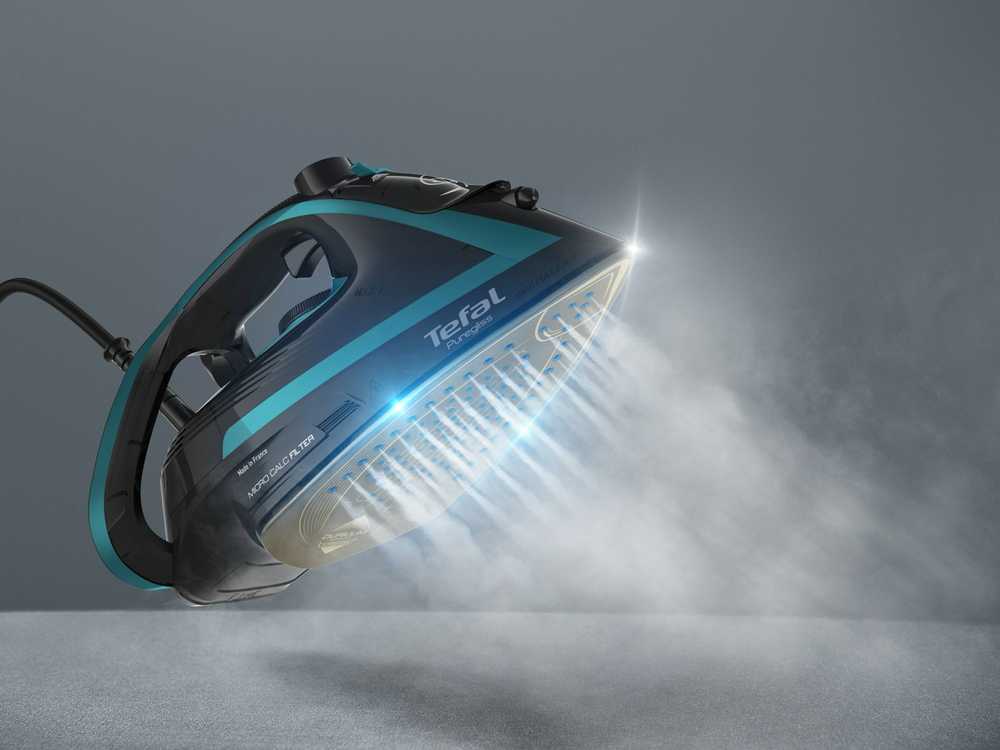 Tefal Puregliss FV8066 Sausas ir garinis lygintuvas Durilium AirGlide Autoclean padas 3000 W Juoda, Mėlyna