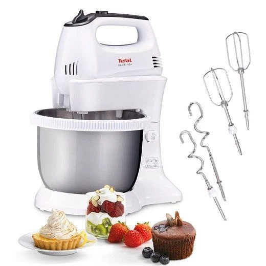 Virtuvinis kombainas TEFAL HT312138 Quickmix | Hand Mixer | 300 W | Greičių skaičius 5 | Turbo mode | Baltas/Nerūdijantis plienas