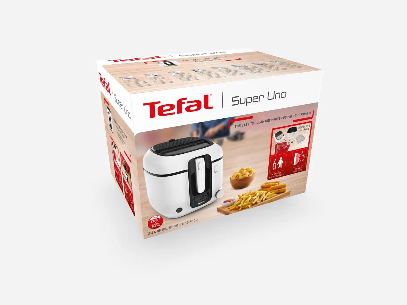 TEFAL Super Uno gruzdintuvė FR314030 Galia 1800 W Talpa 1,5 L Baltas