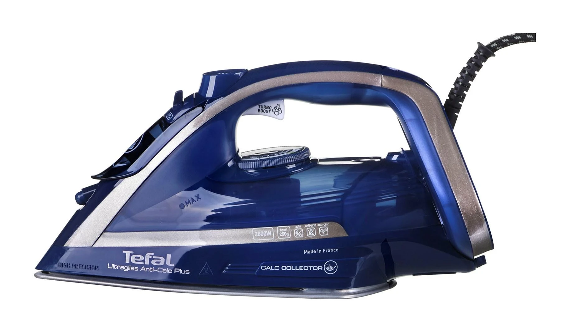 TEFAL | Garų lygintuvas | FV6830E0 | Garų lygintuvas | 2800 W | Vanduo tank capacity 270 ml | Continuous steam 50 g/min | Sidabrinis/Mėlyna