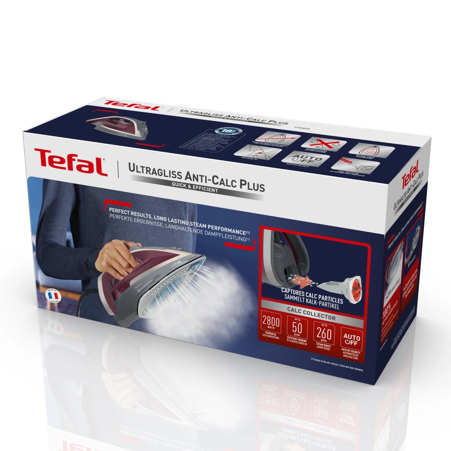 Garų Lygintuvas - Tefal Ultragliss Anti-Calc Plus FV6840 2800 W Violetinė, Sidabras