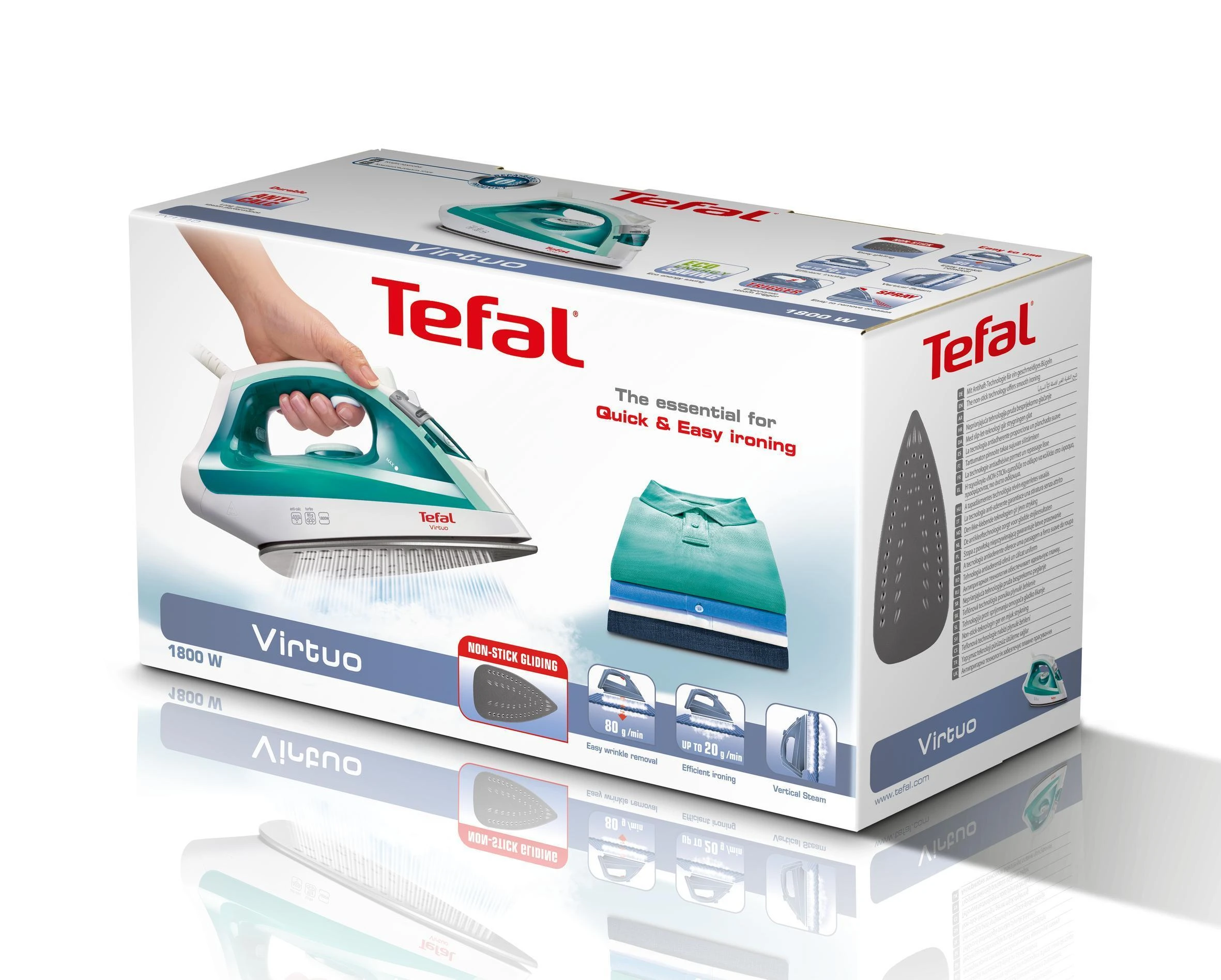 Tefal Virtuo FV1710 lygintuvas Garinis lygintuvas Žalia, Balta 1800 W