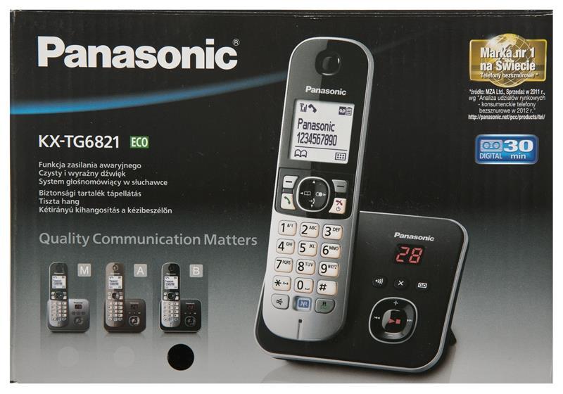 Fiksuotas telefonas Panasonic KX- TG6821PDB Juodieji ir sidabriniai