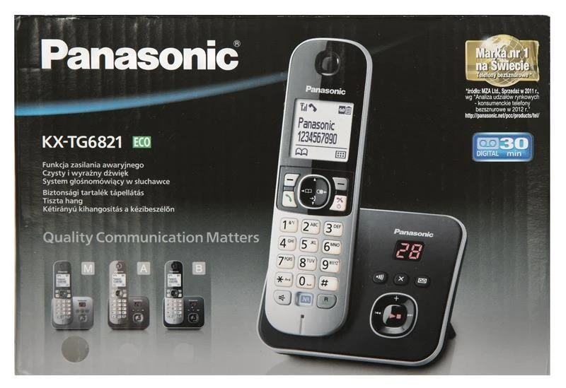 Belaidis telefonas Panasonic KX-TG6821, pilkas