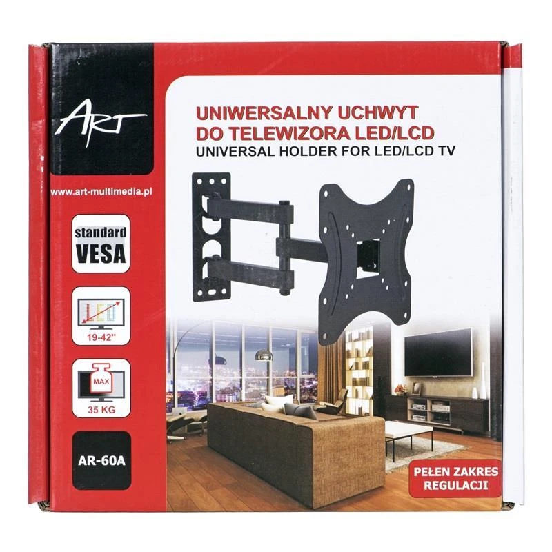 ART RAMT AR-60A Laikiklis prie televizoriaus LED/LCD 19-42 35KG AR-60A reg. vertikalus Horizontalus