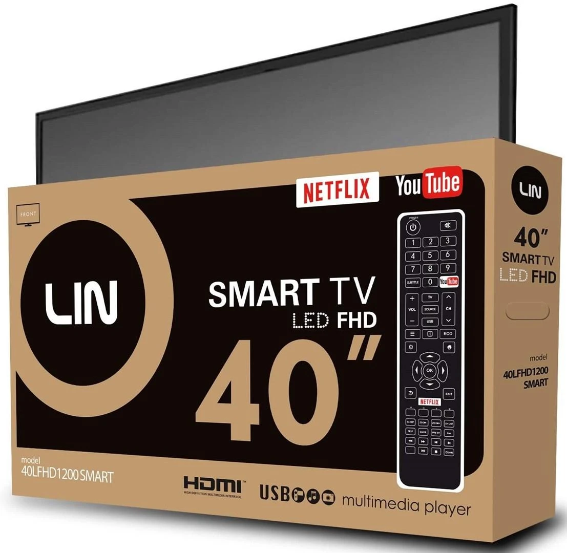 LIN 40LFHD1200 išmanusis televizorius 40 colių „Full HD“ DVB-T2