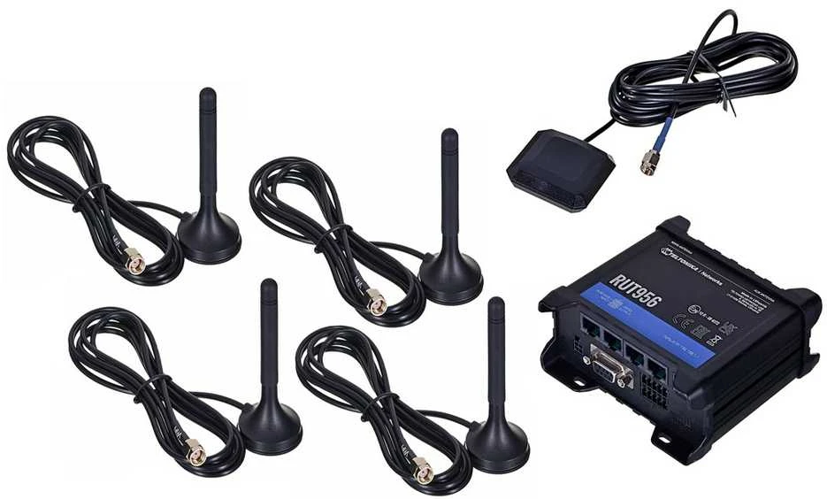 Šakotuvas Teltonika | Pramoninis maršrutizatorius | RUT956 | 802.11n | 10/100 Mbit/s | Ethernet LAN (RJ-45) jungtys 4 | Palaikomas tinklelis: ne | MU-MiMO: ne | 2G/3G/4G | Antenos tipas: 2 x SMA, skirtas LTE, 2 x RP-SMA, skirtas WiFi, 1 x SMA, skirtas GNSS | 1 x USB 2.0