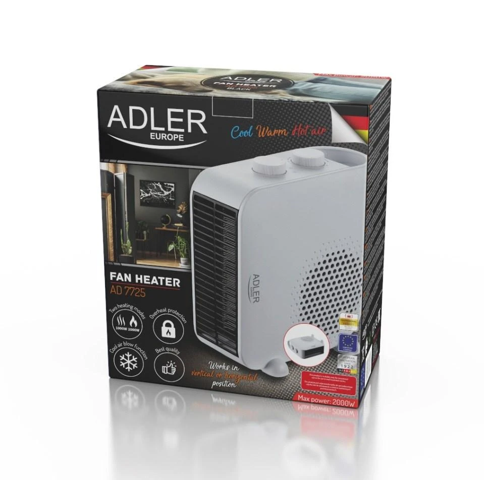 Oro šildytuvas Adler Heater AD 7725w, Baltos spalvos