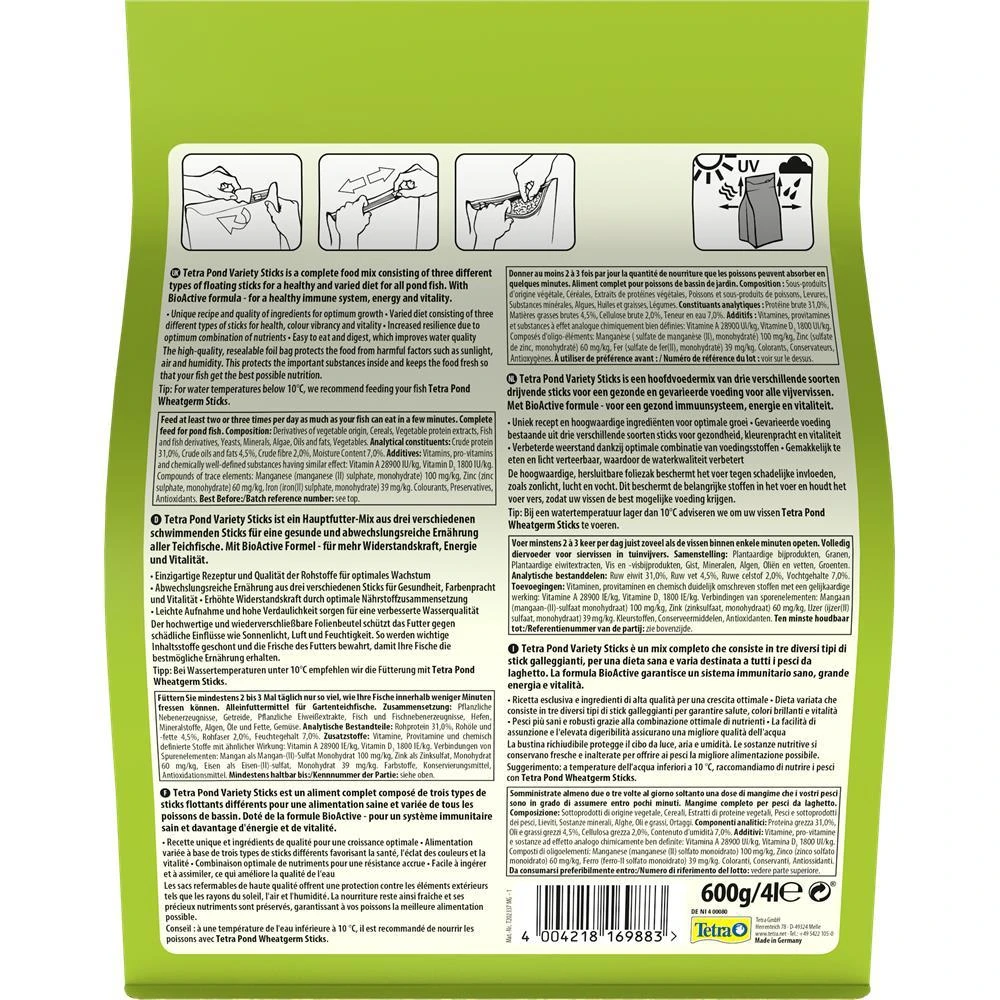 Tetra Pond Variety Sticks pašaro lazdelės tvenkinio žuvims 1L