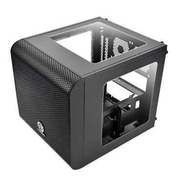 THERMALTAKE Core V1 Mini-ITX Case 2x USB 3.0 ir 1x HD Audio I/O jungtis viršuje, vienas iš anksto įdiegtas 200 mm ventiliatorius