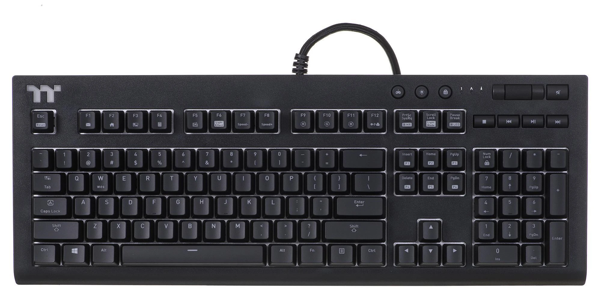 Klaviatūra Thermaltake Premium X1 RGB Cherry MX Mėlyna Sidabrinis KB-TPX-SSBRUS-01 (mechaninė, USB 2.0, juodos spalvos