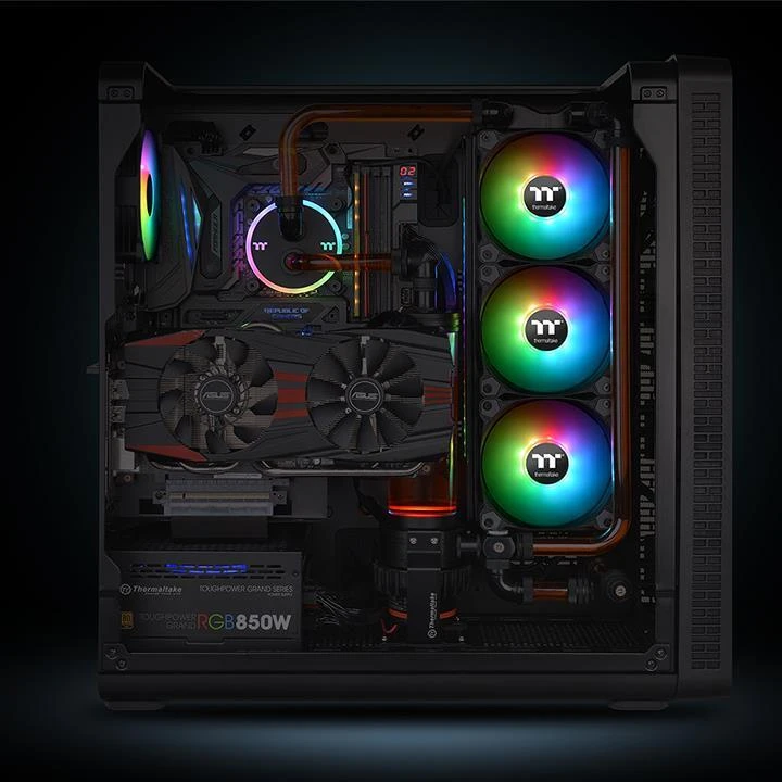 „Wentylator Thermaltake Pure Plus 14 RGB 3 vnt. + šakotuvas“ (CL-F064-PL14SW-A)