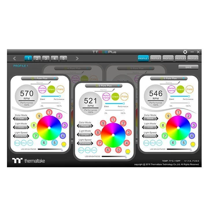 „Wentylator Thermaltake Pure Plus 14 RGB 3 vnt. + šakotuvas“ (CL-F064-PL14SW-A)