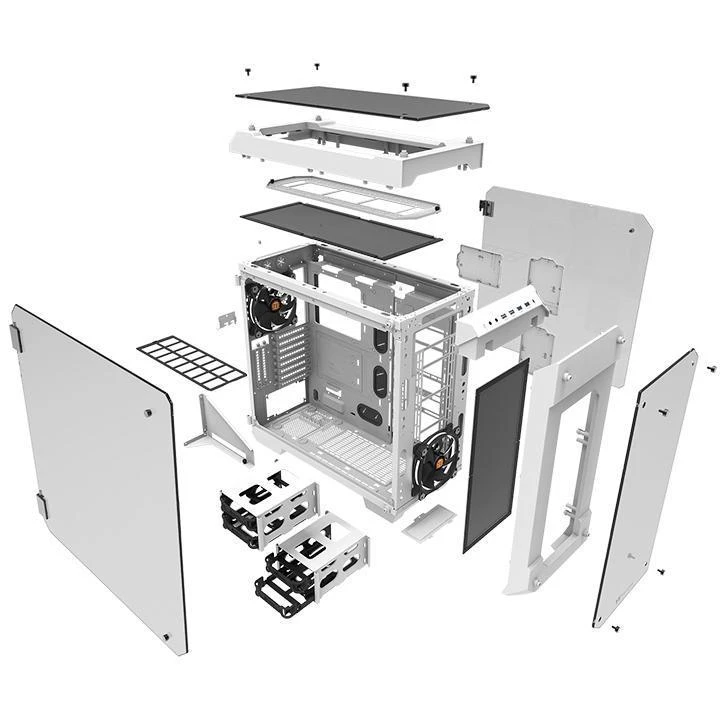 Thermaltake View 71 Riing grūdintas stiklas, sniegas