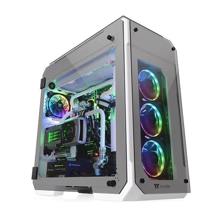 Thermaltake View 71 Riing grūdintas stiklas, sniegas