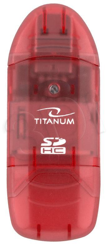 Titanum TA101R SDHC kortelių skaitytuvas, raudonas titano spalvos