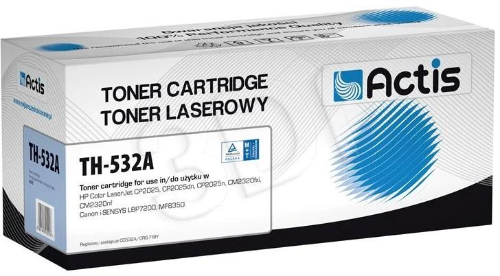 Actis Tonerio Kasetė - HP 304A CC532A; Canon CRG-718Y; 3000 Puslapių, Geltona.
