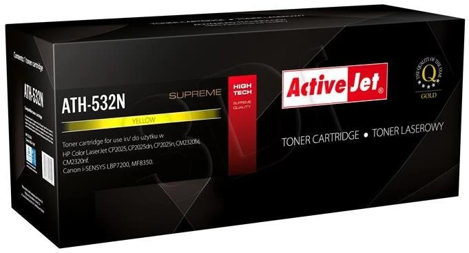 Toneris ActiveJet ATH-532N | Geltona | 2800 psl. | HP CC532A (304A), „Canon CRG“.