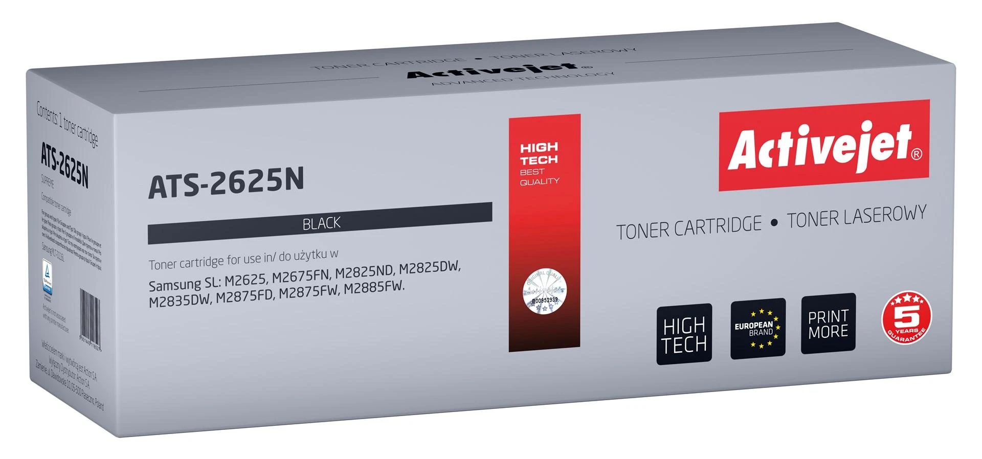 Tonerio Kasetė - Activejet ATS-2625N, Juoda